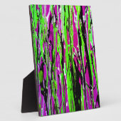 ネオン スプラッター ペイント パープル グリーン ブラック フォトプラーク (側面)