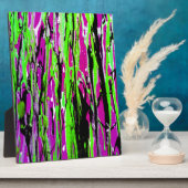 ネオン スプラッター ペイント パープル グリーン ブラック フォトプラーク (側面)