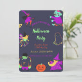 ネオン スプーキーハロウィンパーティー招待状 招待状 (スタンド正面)