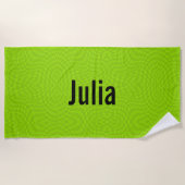 ネオン スライム グリーン サマー ブライズメイド パーティー ビーチタオル (正面)