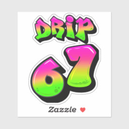 ネオン スライム DRIP 67 ウイルス性ミーム カット済みビニールステッカー シール