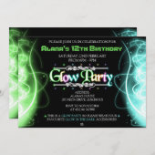ネオン スワール グロー パーティー 招待状 (正面/裏面)