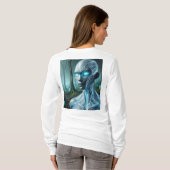 👾✨ 「ネオン・センチネル:神秘的な敵の守護者 Tシャツ (裏面フル)