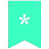 ネオン ティール 単色 カスタム バンティングフラッグ (第1の旗)