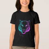 ネオン デジタル 虎 アート トライブレンドTシャツ (正面)