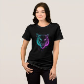 ネオン デジタル 虎 アート トライブレンドTシャツ (正面全面)