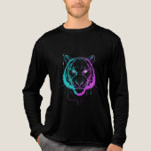 ネオン デジタル 虎 アート トライブレンドTシャツ (正面)