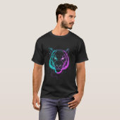 ネオン デジタル 虎 アート Tシャツ (正面フル)