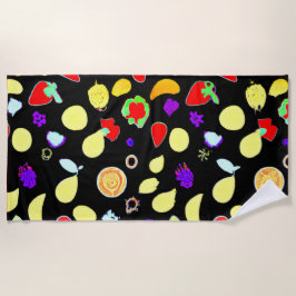 ネオン・トロピック・フルーツ・バースト ビーチタオル