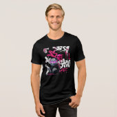 ネオン ドクロ パンダ グラフィティ アート Tシャツ (正面全面)