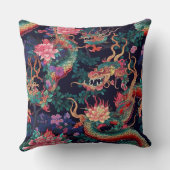 ネオン・ドラゴンと花 クッション (裏面)