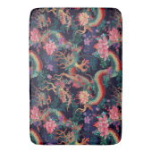 ネオン・ドラゴンと花 バスマット (正面縦)