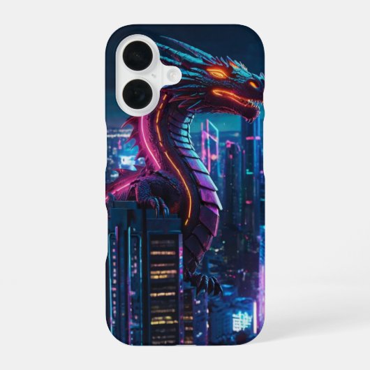 ネオン・ドラゴン飛行 iPhone 16ケース (裏面)