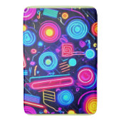 ネオン・ドリームスケープ鮮やか抽象芸術・アート バスマット (正面縦)