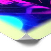 ネオン・ドリームスケープ鮮やか抽象芸術・アート ポスター (角)