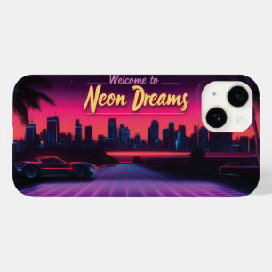 ネオン・ドリームズへようこそ – レトロウェーブシティスケープ Case-Mate iPhone 14ケース