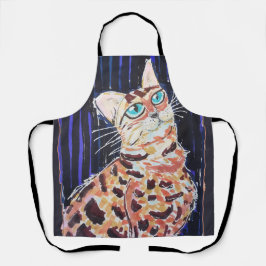 ネオン・ノワールのベンガルキャット エプロン