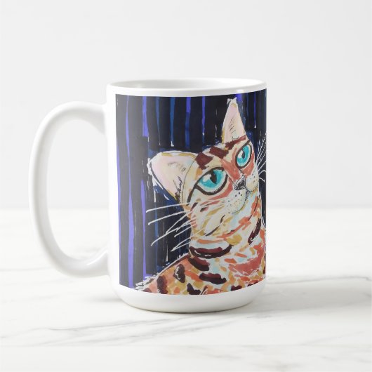 ネオン・ノワールのベンガルキャット コーヒーマグカップ (左)