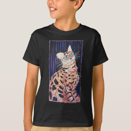 ネオン ノワール ベンガル 猫 Tシャツ (正面)