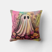 ネオン・ハロウィーン幽霊、ハロウィーン幽霊、ハロウィーン、 クッション (裏面)