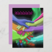 ネオン ハンズ スタック サプライズ パーティー ご招待 シーハー 招待状 (正面/裏面)