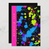 ネオン,バルミツワーカスタム招待状 招待状 (正面/裏面)