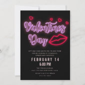 ネオン バレンタインデーの唇の招待状 招待状 (正面)