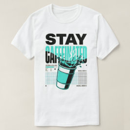ネオン・パンク・シアン カフェインを摂り続ける コーヒーカップ Tシャツ