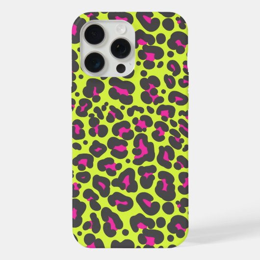 ネオン・ヒョウ柄のスマホケース iPhoneケース (裏面)