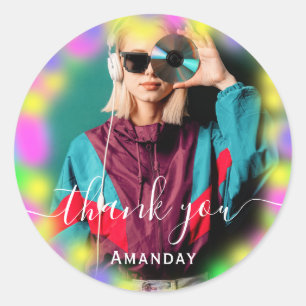 ネオン ピンクの写真 DJ パーティ ミュージック プロダクション CD に感謝 ラウンドシール