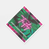 ネオン ピンク トロピカル 50歳の誕生日 スタンダードランチョンナプキン (角)