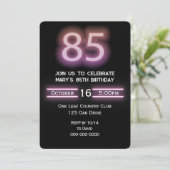 ネオン ピンク 85歳 誕生日パーティー 招待状 (スタンド正面)