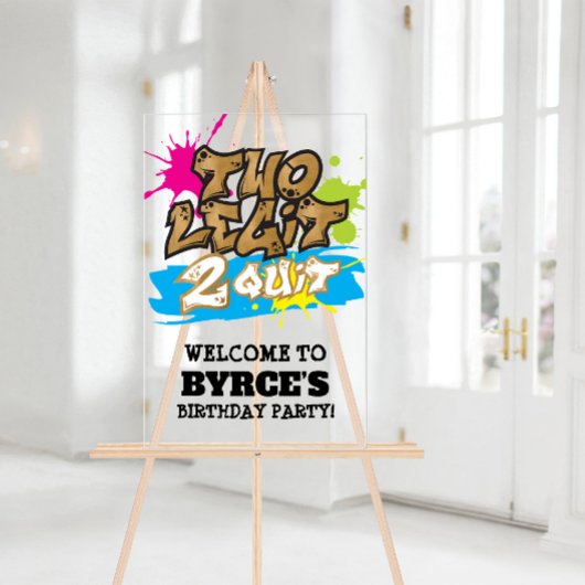 ネオン フェイク ゴールド ツー レジット 2 クイット ウェルカム アクリルサイン