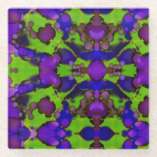 ネオン・ブルームストーム ガラスコースター (正面)