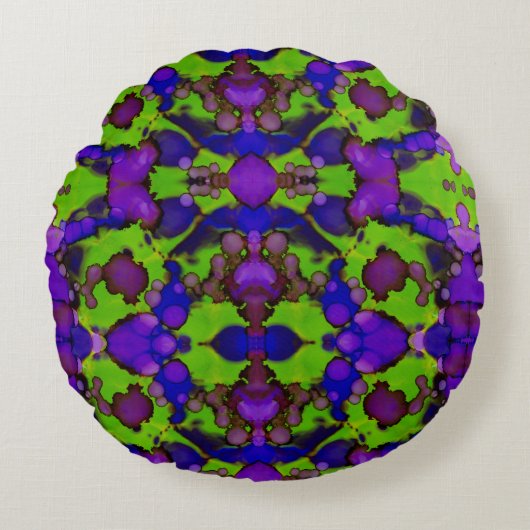 ネオン・ブルームストーム ラウンドクッション (正面)