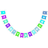 ネオン ブルー シェード 単色 | オーダーメイド バンティングフラッグ (全)