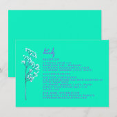 ネオン ブルー 結婚式 詳細 受付 宿泊施設 招待状 (正面/裏面)