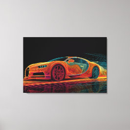 ネオン・ベロシティ | 自動車アート (91cm x 61cm) キャンバスプリント