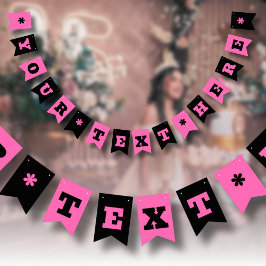 ネオン ホット ピンクとブラックの色 | カスタマイズ バンティングフラッグ