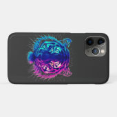 ネオン ホワイトタイガー - グローイング サイバーパンクの野生生物アート Case-Mate iPhoneケース (裏面(横))