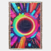 ネオン・ボルテックス・オブ・ライト・アート スローブランケット (正面縦)