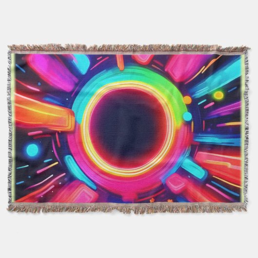 ネオン・ボルテックス・オブ・ライト・アート スローブランケット (正面)
