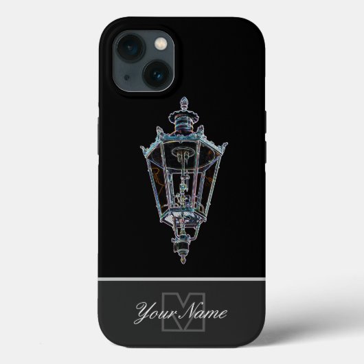 ネオン – ポップ・アートのモノグラム付き古いガスランタン! Case-Mate iPhoneケース (裏面)