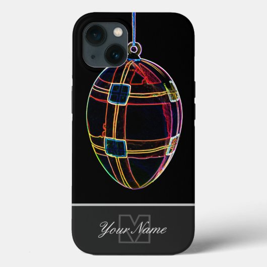 ネオン・ポップ・アートのモノグラム入りイースターエッグのケース- Case-Mate iPhoneケース (裏面)