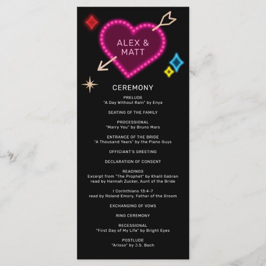 ネオン・マーチェリー・サイン ラスベガス・ウェディング プログラム (正面)