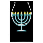 ネオン（ユダヤ教）メノラー スモールペーパーバッグ (裏面)