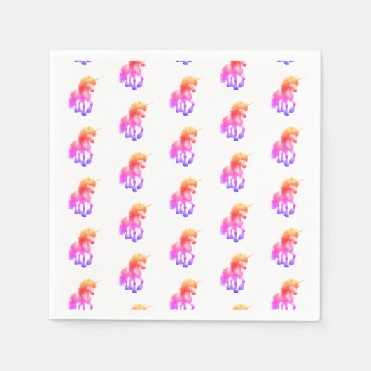ネオン ユニコーン スタンダードカクテルナプキン (正面)