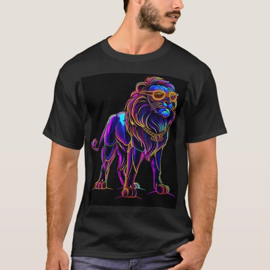 ネオン・ライオン Tシャツ (正面)