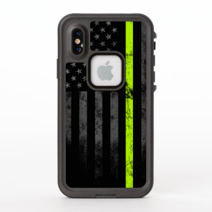 ネオン・ライン・ロード・ワーカー、アメリカ国旗のiPhoneケース
