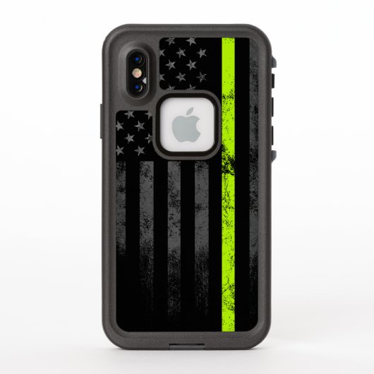 ネオン・ライン・ロード・ワーカー、アメリカ国旗のiPhoneケース LifeProof iPhoneケース (裏面)